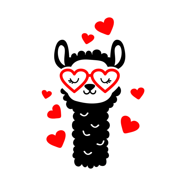 Llama in love by Vikki Savchenko