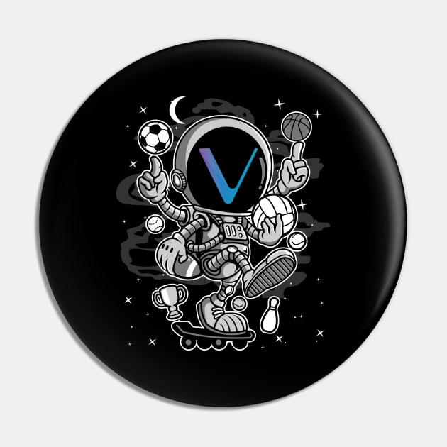 Astronaut Skate Vechain VET Coin To The Moon Crypto Token Cryptocurrency Blockchain Wallet Birthday Gift For Men Women Kids Pin by Thingking About