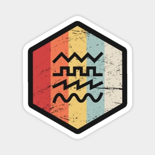 Retro 70s Synth Waveform Icon Magnet