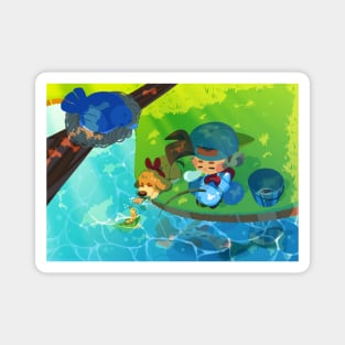 Harvest Moon Fishing Magnet