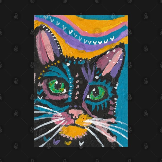 colorful cat face abstract by SamsArtworks