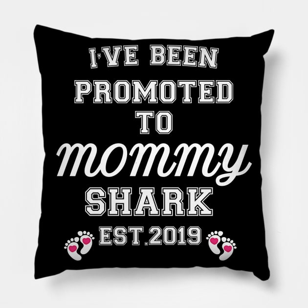 I have been promoted to Mommy Shark Pillow by Work Memes