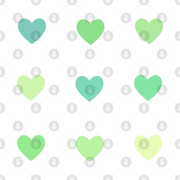 Mini Green Hearts Sticker Pack by casserolestan