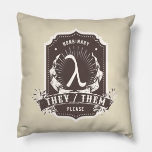 They / Them Please Vintage Pillow