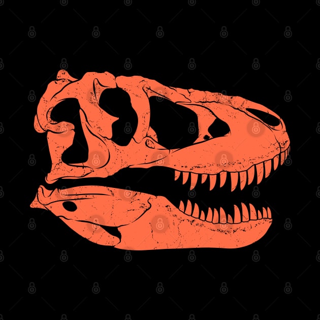 Tarbosaurus fossil skull by NicGrayTees