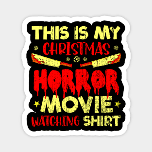 Funny Christmas Horror Movie Fan Funny Xmas Horror Movies Watching Magnet