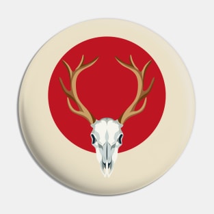 Red deer's Skull Pin