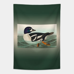 Common Goldeneye Duck Birder Antique Look Birding Water Foul Tapestry