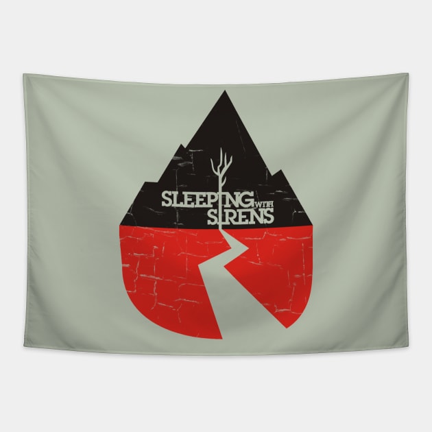 sleeping with sirens logo vintage crack Tapestry by firuyee.official.designs