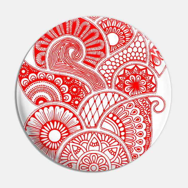 Abstract Mandala design (red on white) Pin by calenbundalas