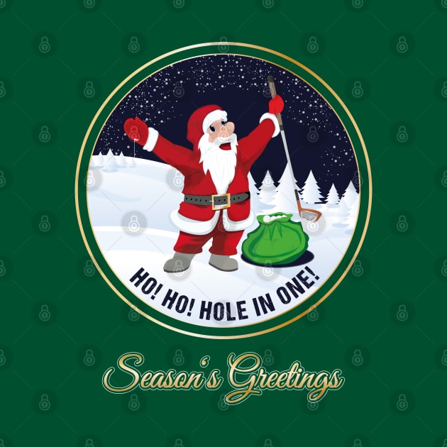 Santa Golf Season's Greetings for Golfer Golf Club Christmas Card by stearman