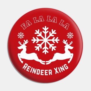 Reindeer Xing - Christmas Reindeer and Snowflakes Pin