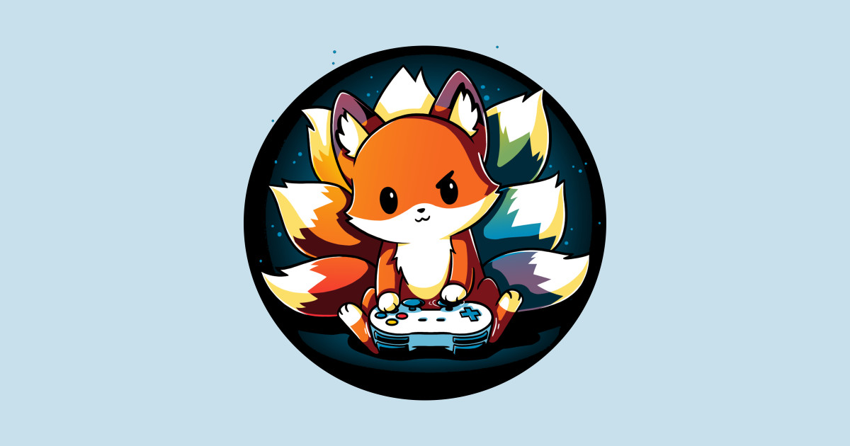 Cute Gamer Fox Playing Video Game Artwork Cute Fox Lover Sticker