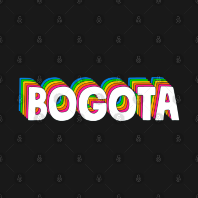 Discover Rainbow Bogota typography logo - other places available - Bogota - T-Shirt