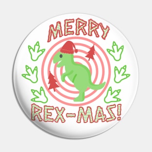 Merry Rex-mas Kids Dinosaur Christmas Pin