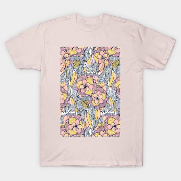 Floral Linework Triblend Tee / T Shirt