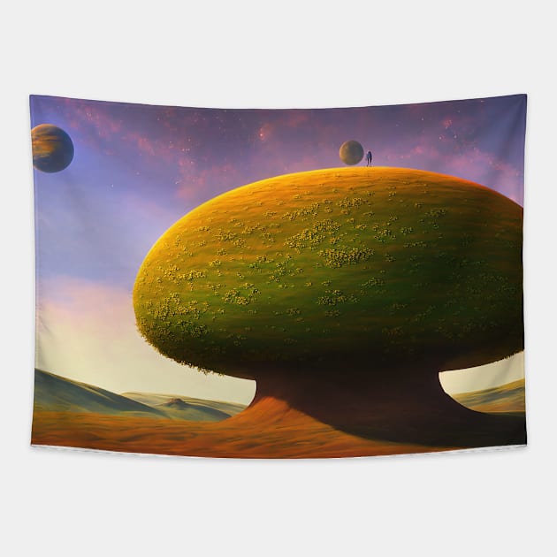 Alien Planet Landscape Tapestry by David Kincaid Art