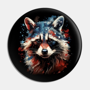 Patriotic Raccoon Pin