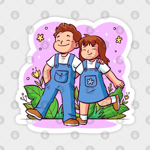 Brother & Sister love Magnet by Mako Design 