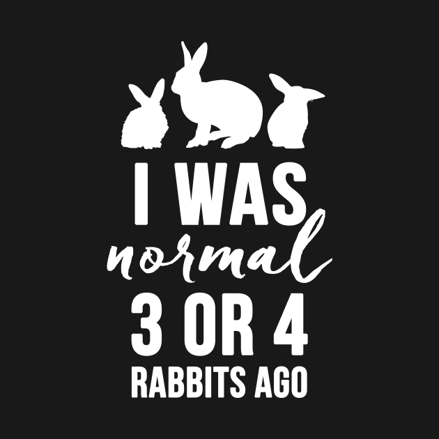 Disover I Was Normal 3 or 4 Rabbits Ago (white) - Pet Humor - T-Shirt