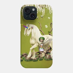 Wonderful unicorn with little fairy Phone Case