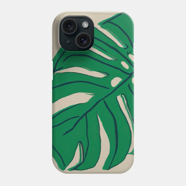 Monstera Plant Abstract Phone Case by maxcode