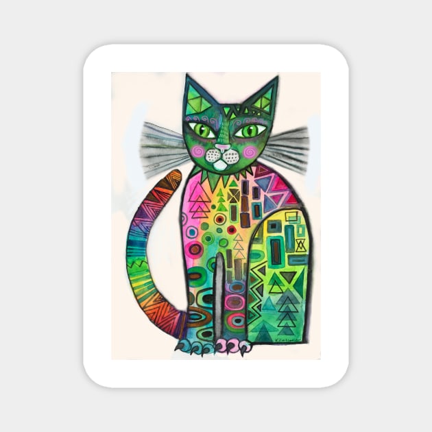 Klimt Cat Magnet by karincharlotte