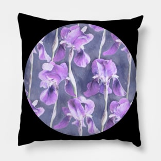 Simple Iris Pattern in Pastel Purple Pillow