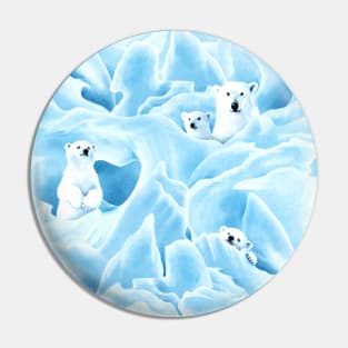 Polar Bear Family Pin