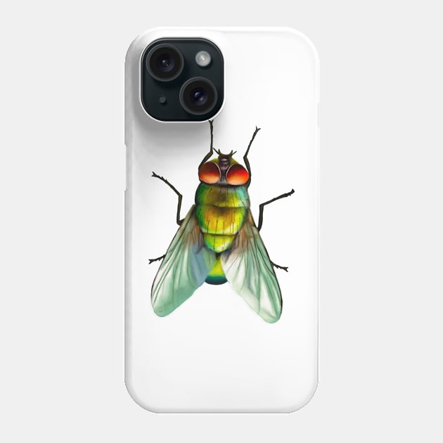 Your household fly. Can be annoying, but is surprisingly colourful. With beautiful metallic hues of green, gold and blue Phone Case by PlumpPlumStudio