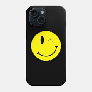 yellow happy face but winking Phone Case