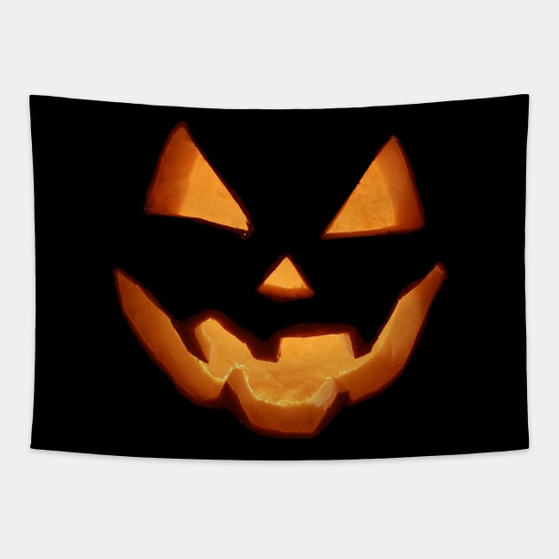 Scary Pumpkin Jack O Lantern Face Halloween Costume Humor Tapestry by TLSDesigns