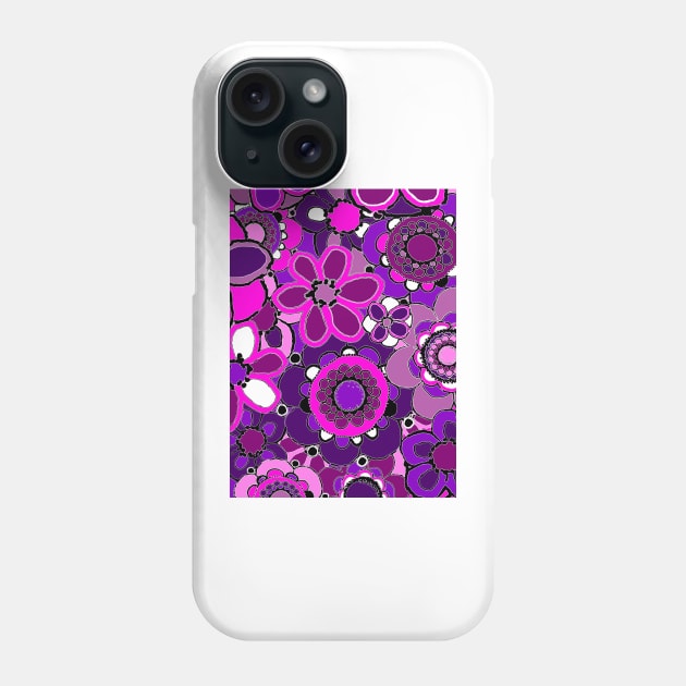 Pink and Purple Flower Pattern Phone Case by CTWuellner