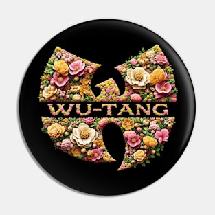 Wutang Flowers effect logo & text Pin