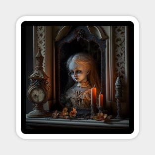 Haunted doll in a haunted house Magnet