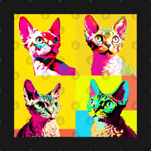 Devon Rex Pop Art - Cat Lover Gift by PawPopArt