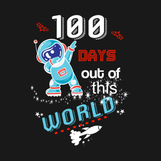 100th Day Of School Shirt For Boys-Girls Dabbing Astronaut T-Shirt