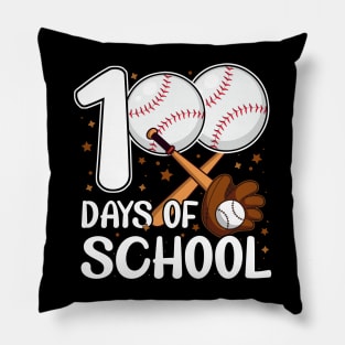 100 Days of School Baseball Coach Baseball Student Men Women Pillow