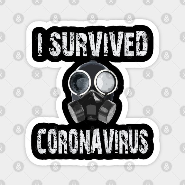 Funny trendy I survived coronavirus covid 19 gas protection mask Magnet by AbirAbd