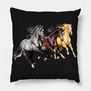 Running Horses Pillow