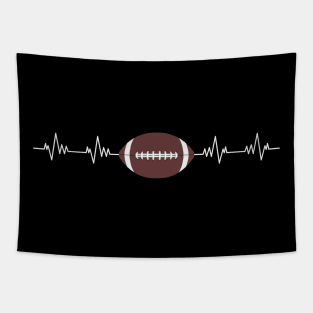 American Football Heartbeat - Funny American Football Lover Gift Tapestry