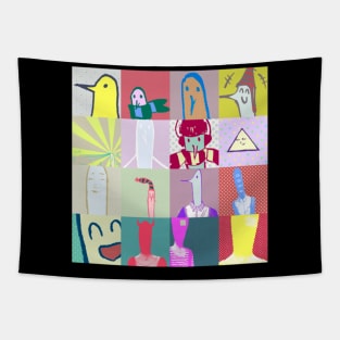 Punpun grid print Tapestry