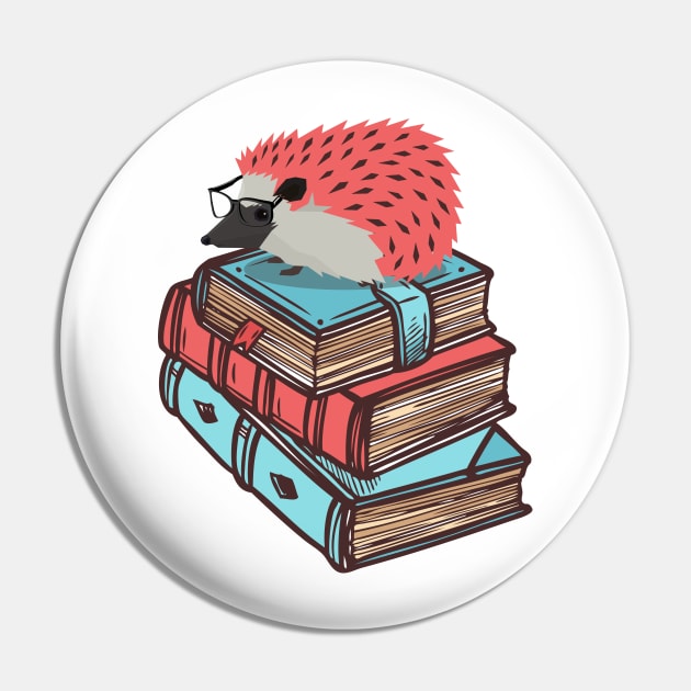 'Book Nerd Hedgehog' Lovely Book Worm Gift Pin by ourwackyhome