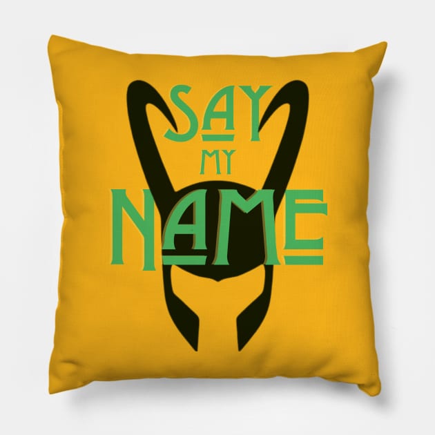 Say My Name (dark) Pillow by Damn_Nation_Inc