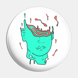 psychedelic abstract portrait (CYAN) Pin