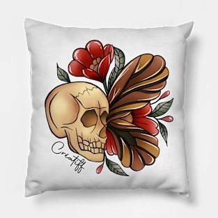 Purple Skull Butterfy Pillow