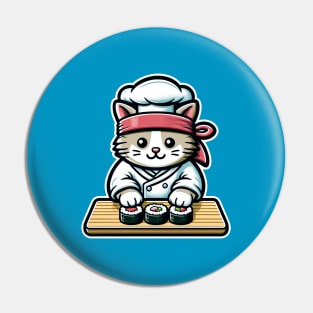 Sushi Cat Chef: Culinary Whimsy Pin