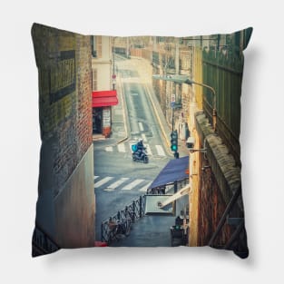 a bike in the crossroad Pillow