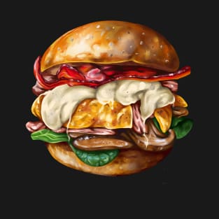 Juicy Tasty Burger With Bacon And Cheese T-Shirt