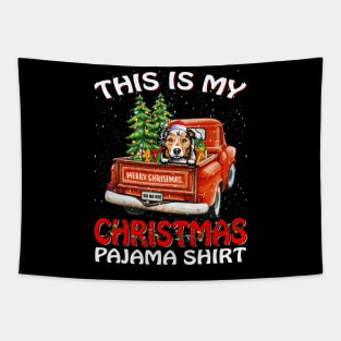 This Is My Christmas Pajama Shirt Australian Shepherd Truck Tree Tapestry